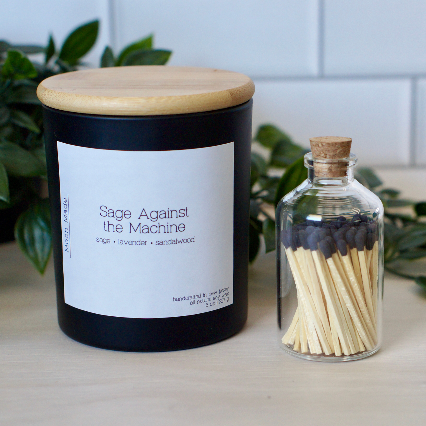 Black Tip Small Safety Matches - Apothecary Jar