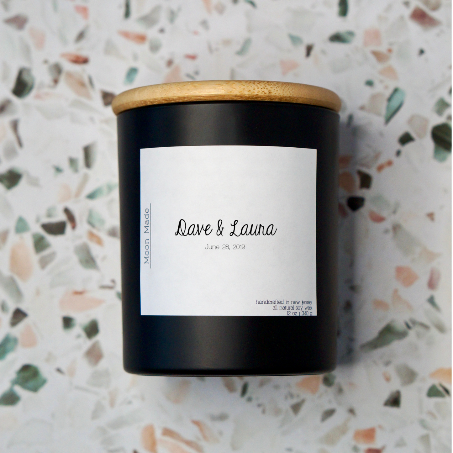 Custom Candle - with Rose Quartz Crystals