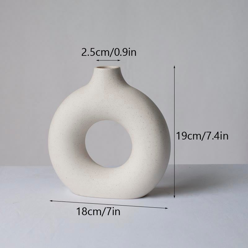 White Circular Nordic Vase