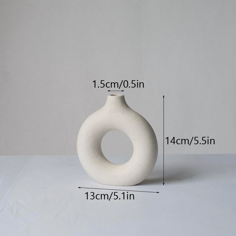 White Circular Nordic Vase